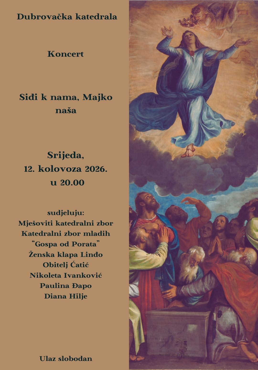 Dva koncerta u Katedrali ususret proslavi Velike Gospe